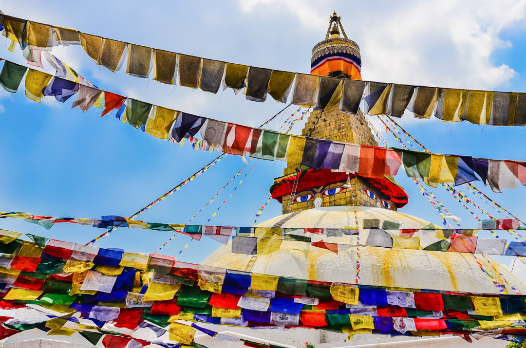 Kathmandu - Boudhanath Gebetsfahnen