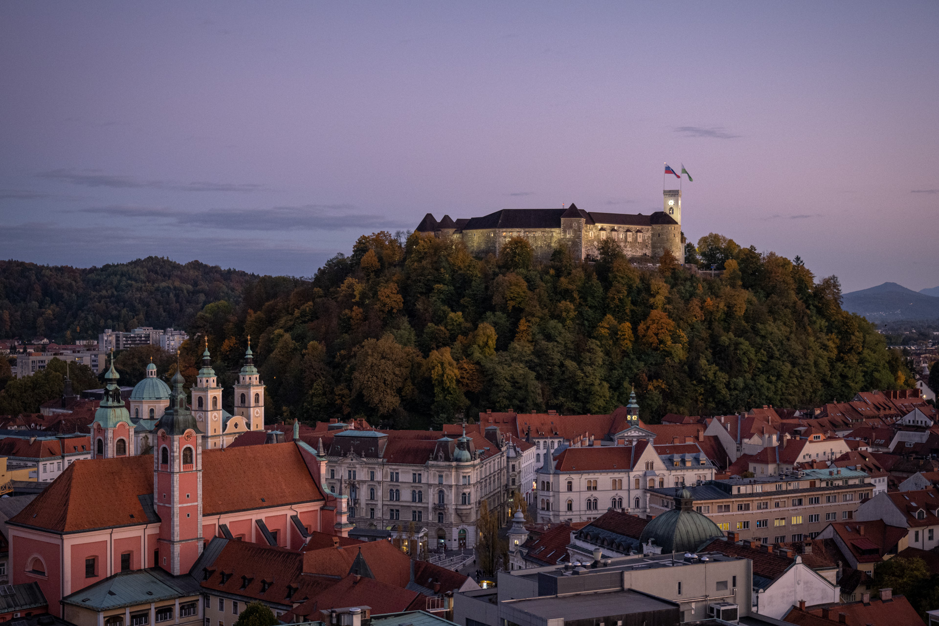 Ljubljana zur blauen Stunde
