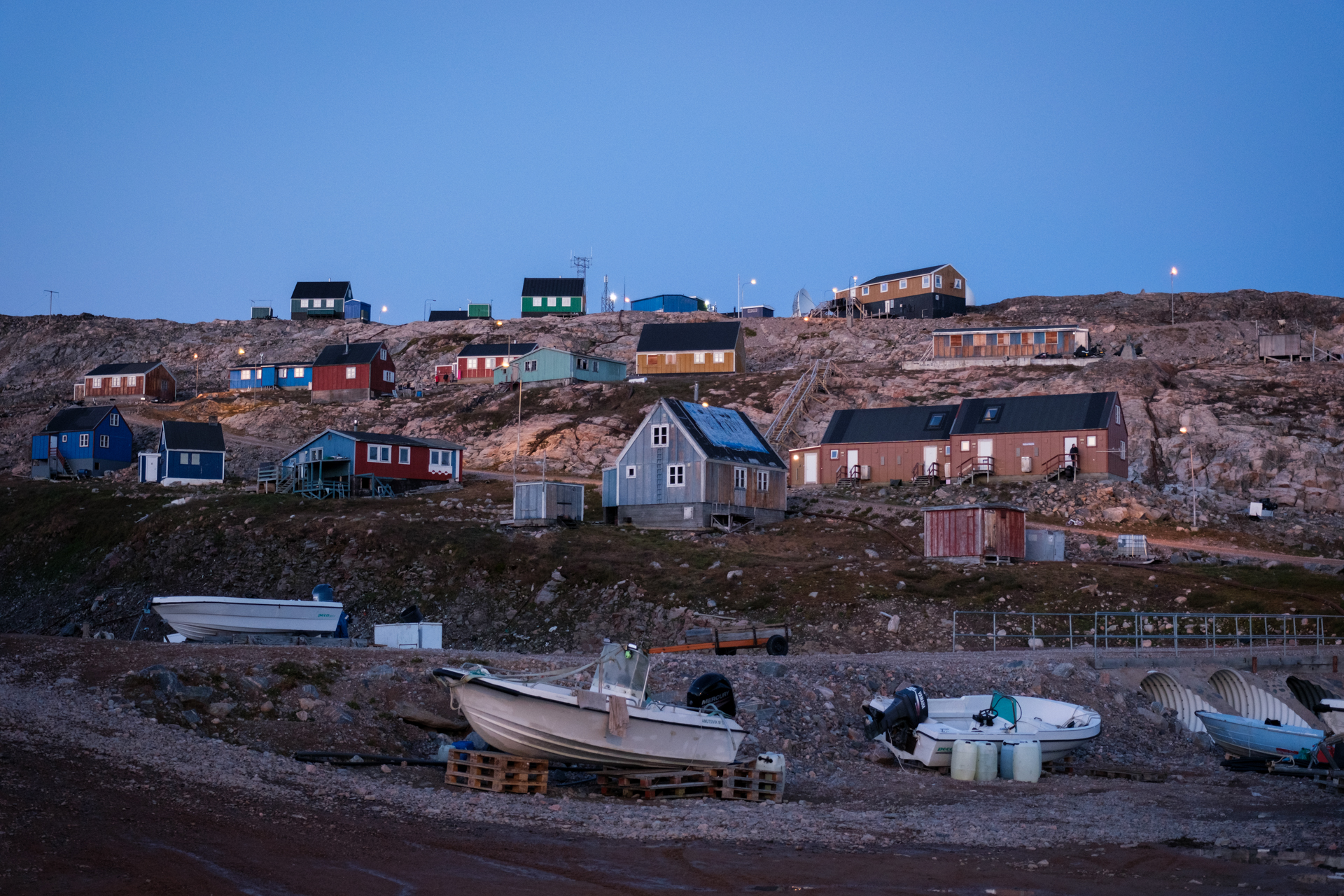 Blue hour in Ittoqqortoormiit.