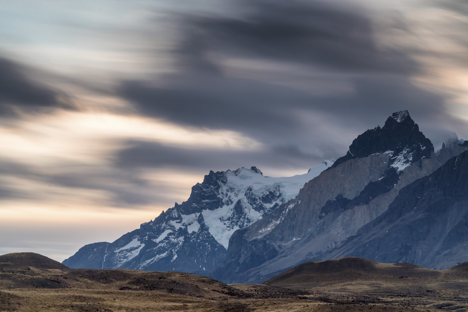 Patagonien Langzeitbelichtung Torres del Paine Sonnenuntergang