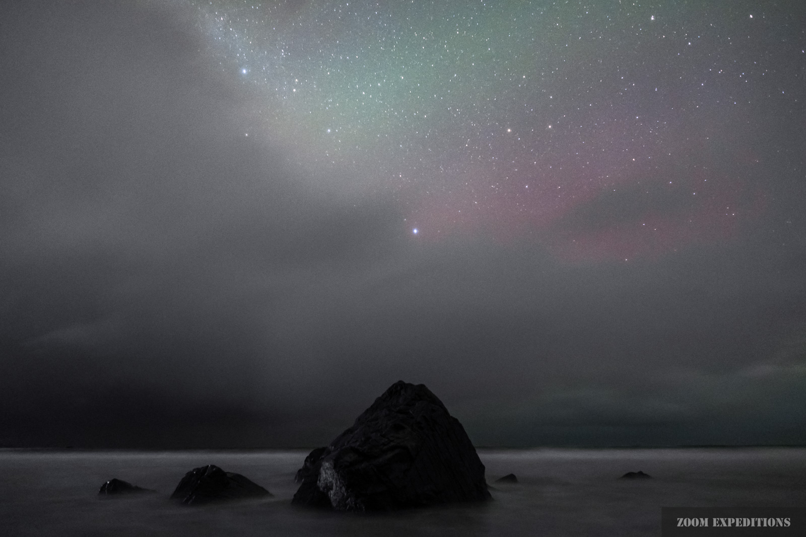 Nordlicht Strand Lofoten