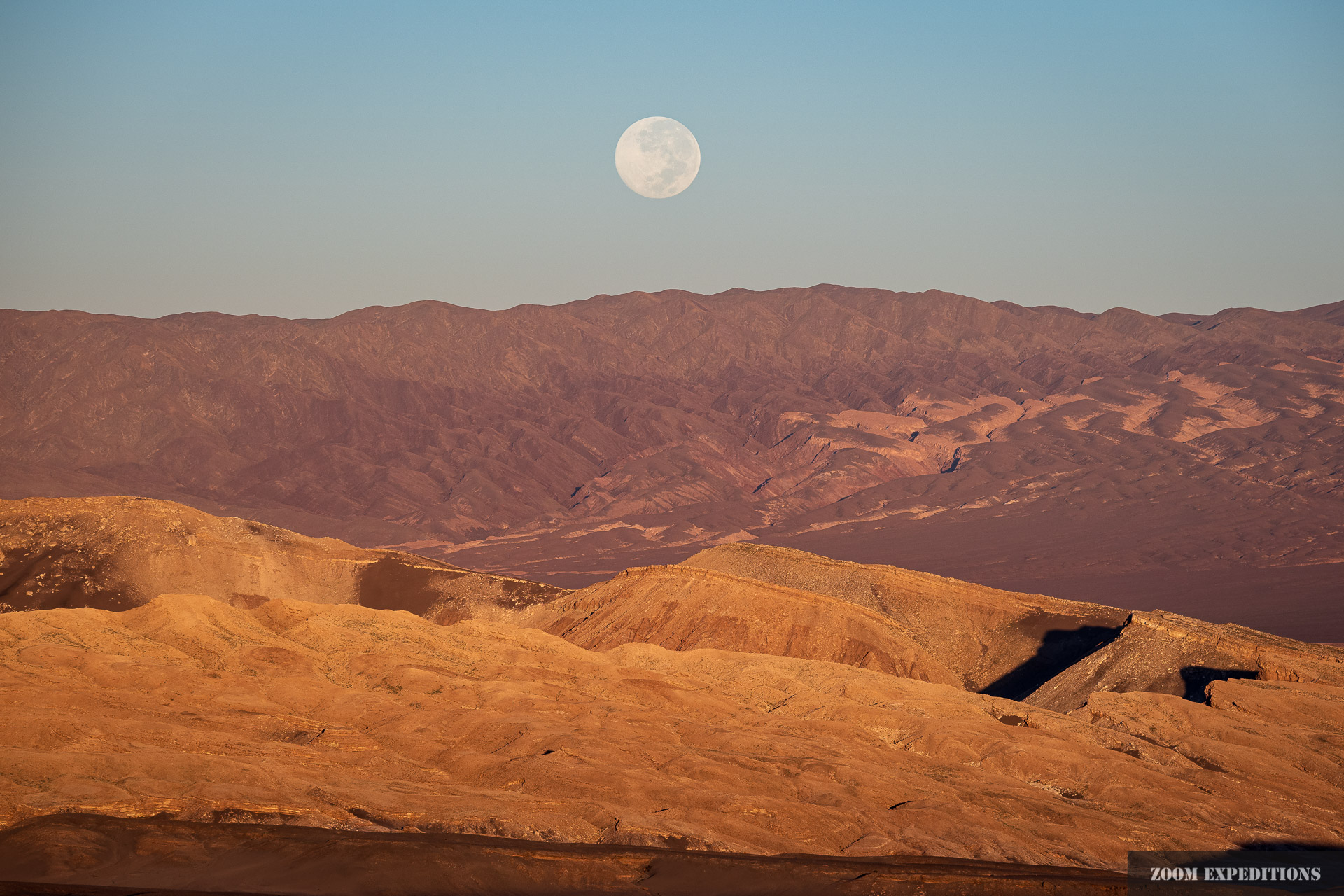 full moon over Atacama desert