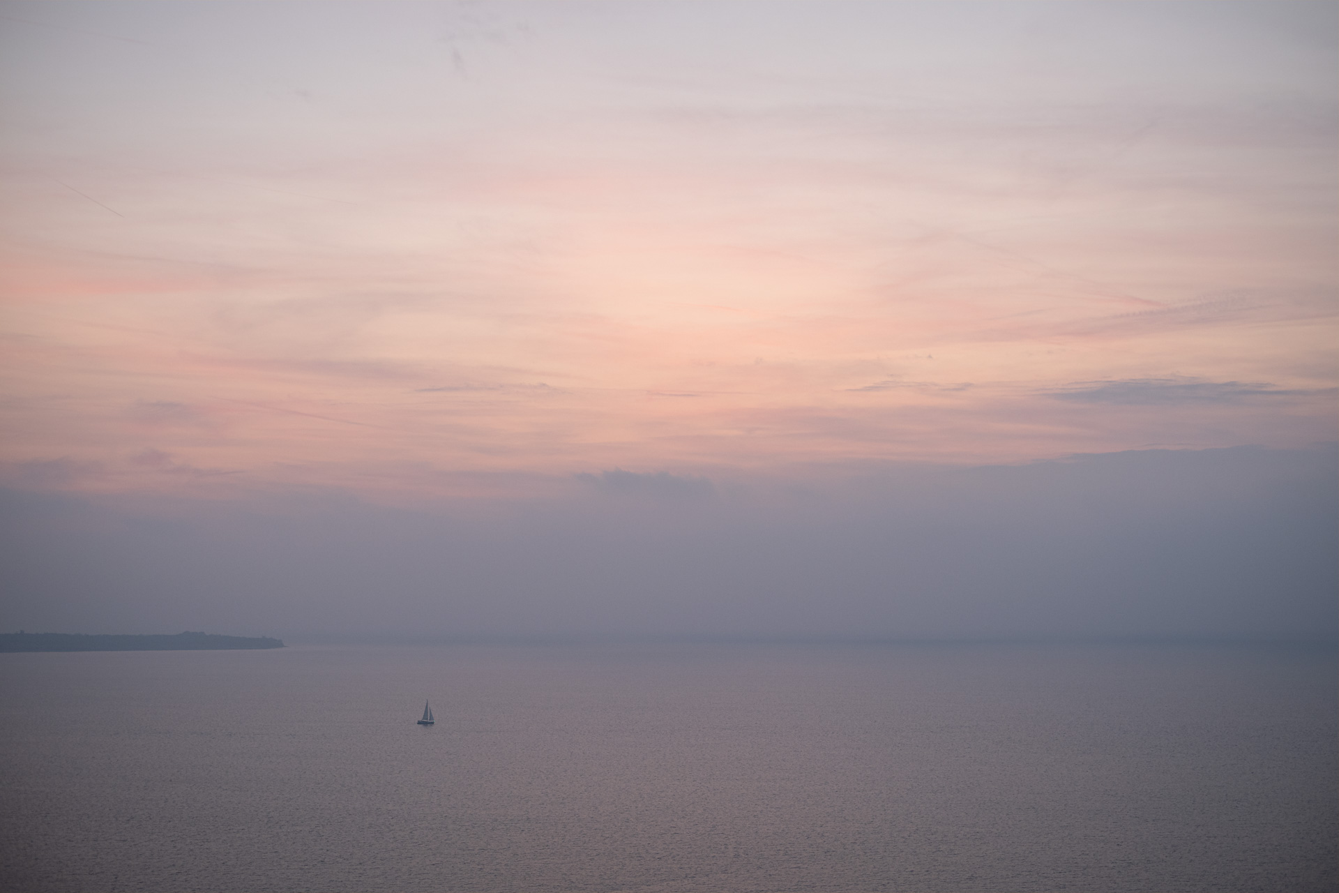 Piran - Segelboot im Sonnenuntergang