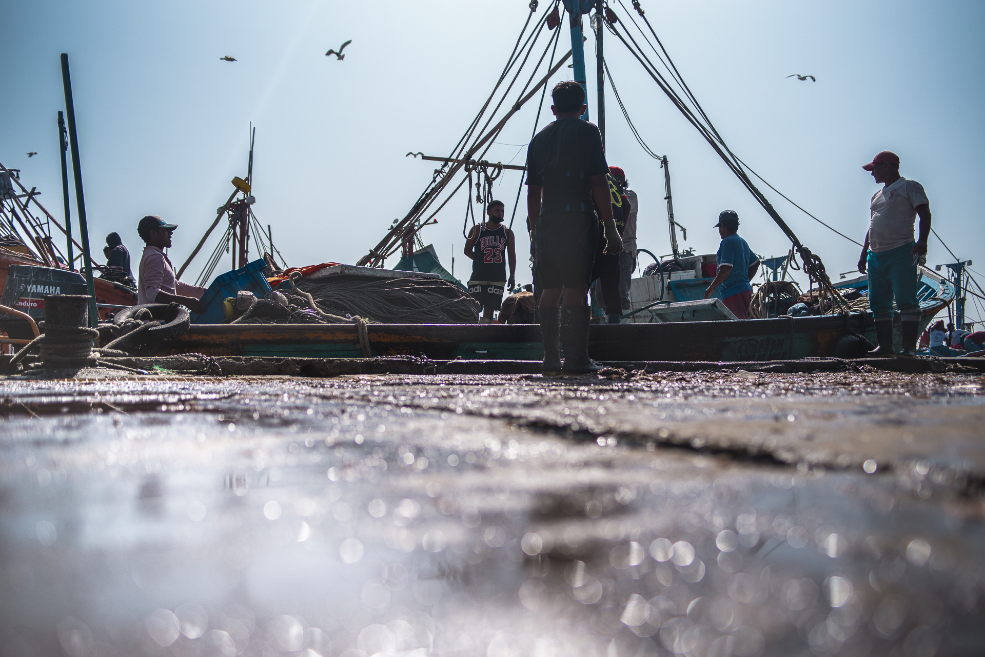 Foto eines Fischereihafens in Peru von Frank Niedertubbesing.