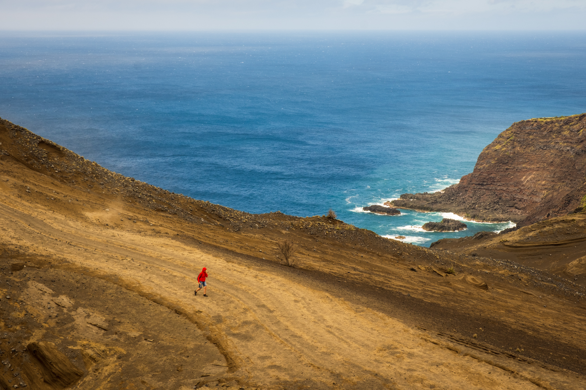 Landschaft beim Capelinhos Vulkan auf Faial.