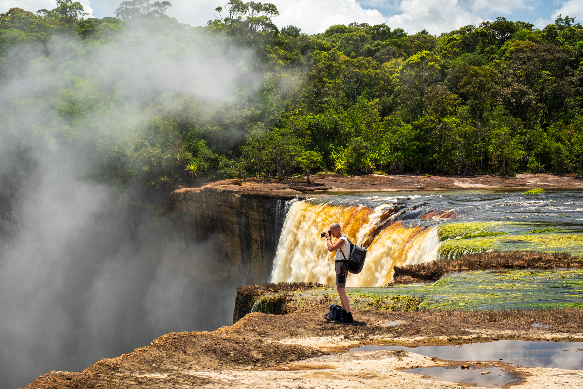 Photographer on top of the Kaieteur Falls.