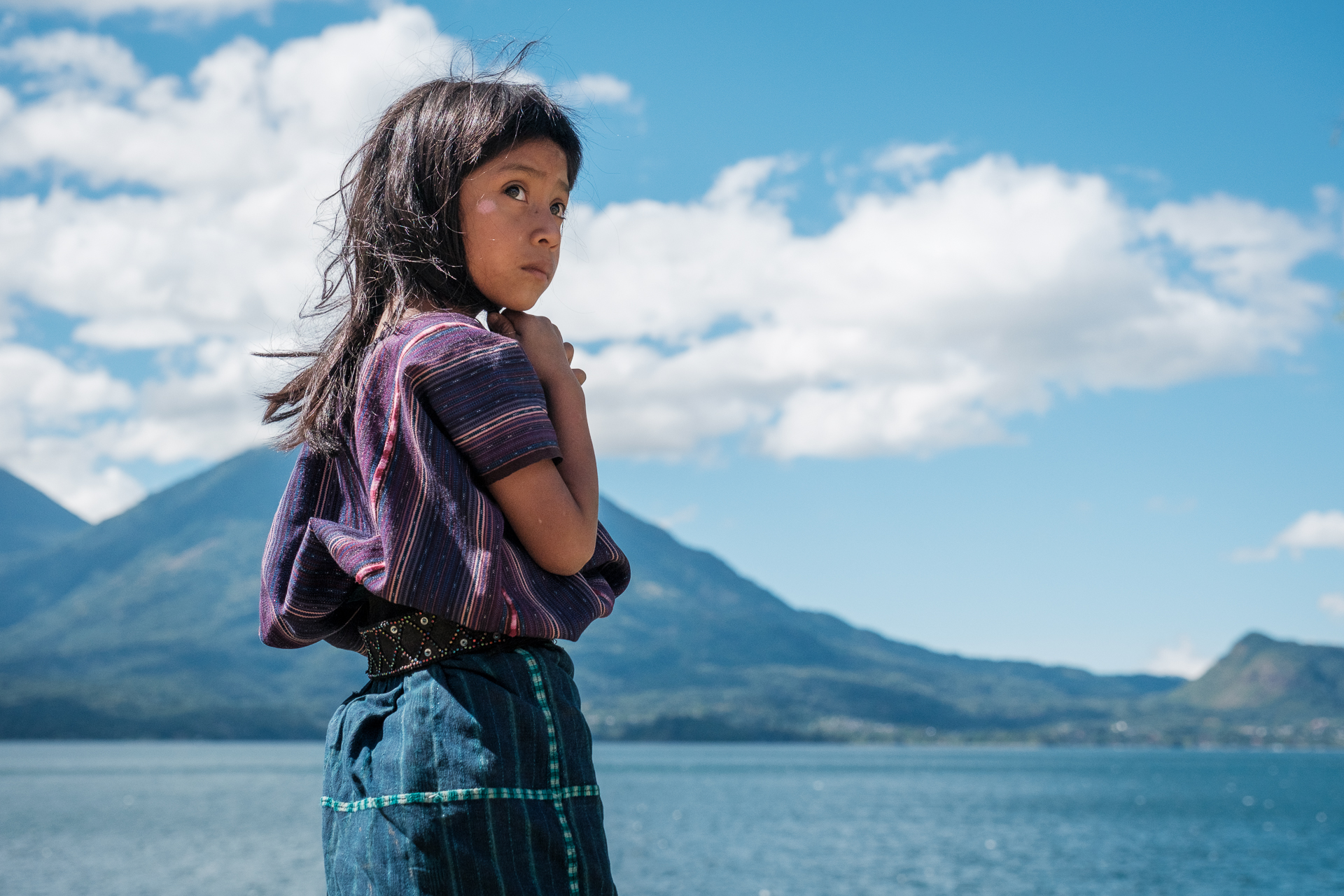 Girl in a village of Lago de Atitlán.