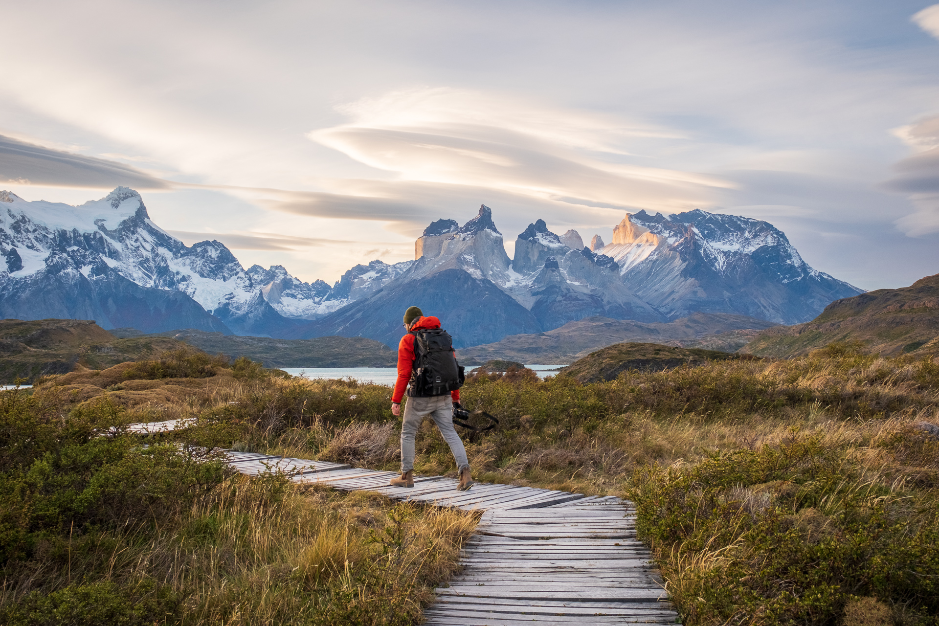 Photographer in Torres del Paine National Park.