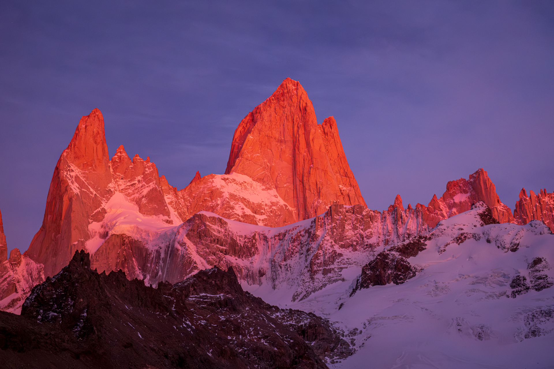 Sunrise Fitz Roy Alpenglühen