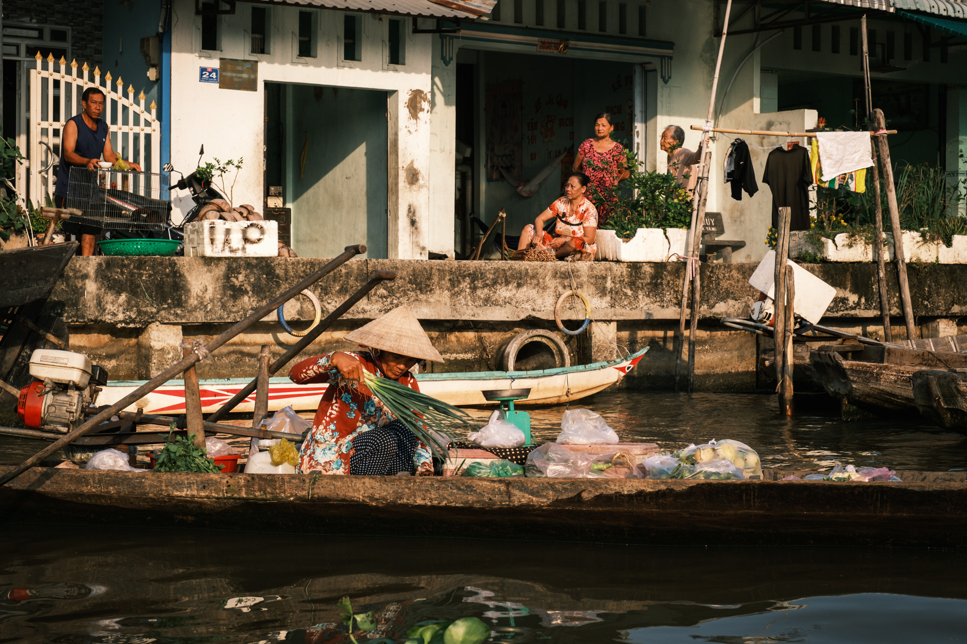 Bootlieferung im Mekong-Delta.