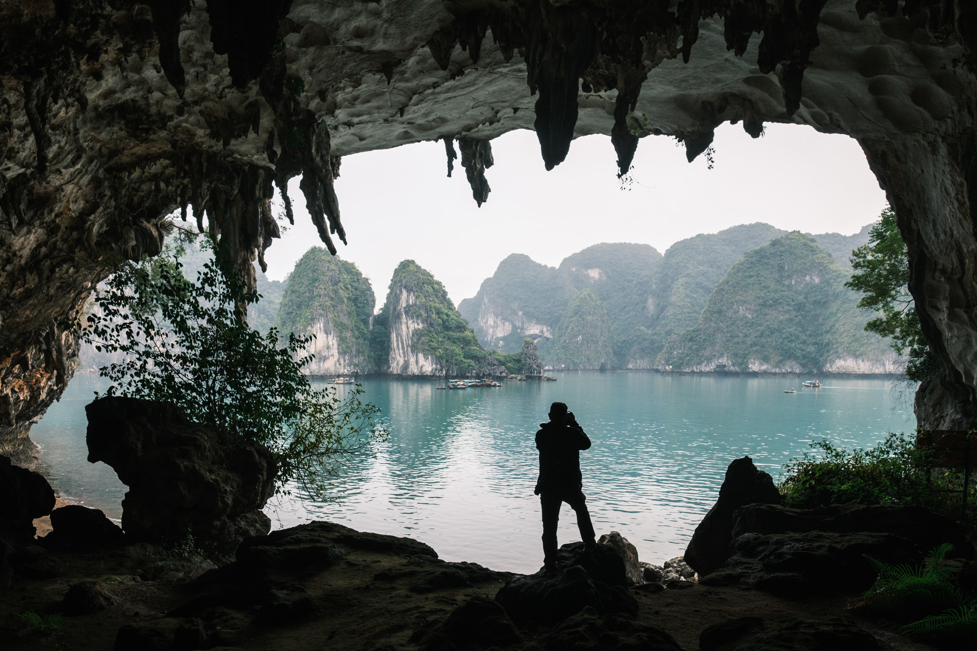 Eine Höhle in der Halong-Bucht.