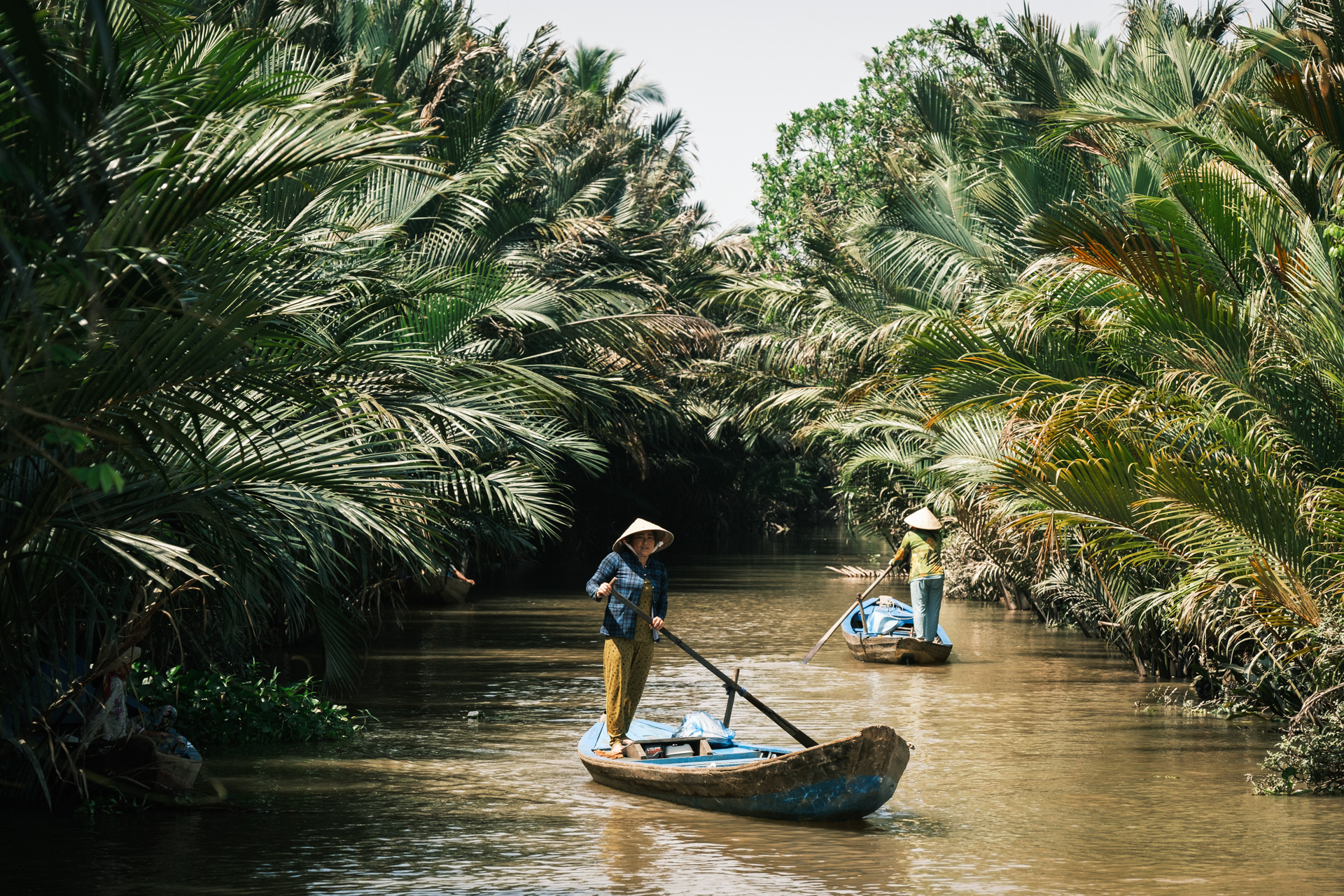 Traditionelle Boote im Mekong-Delta.