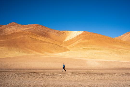 Altiplano Chile person walking