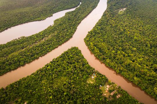 Drone Shot Guyana Rainforest Lodge